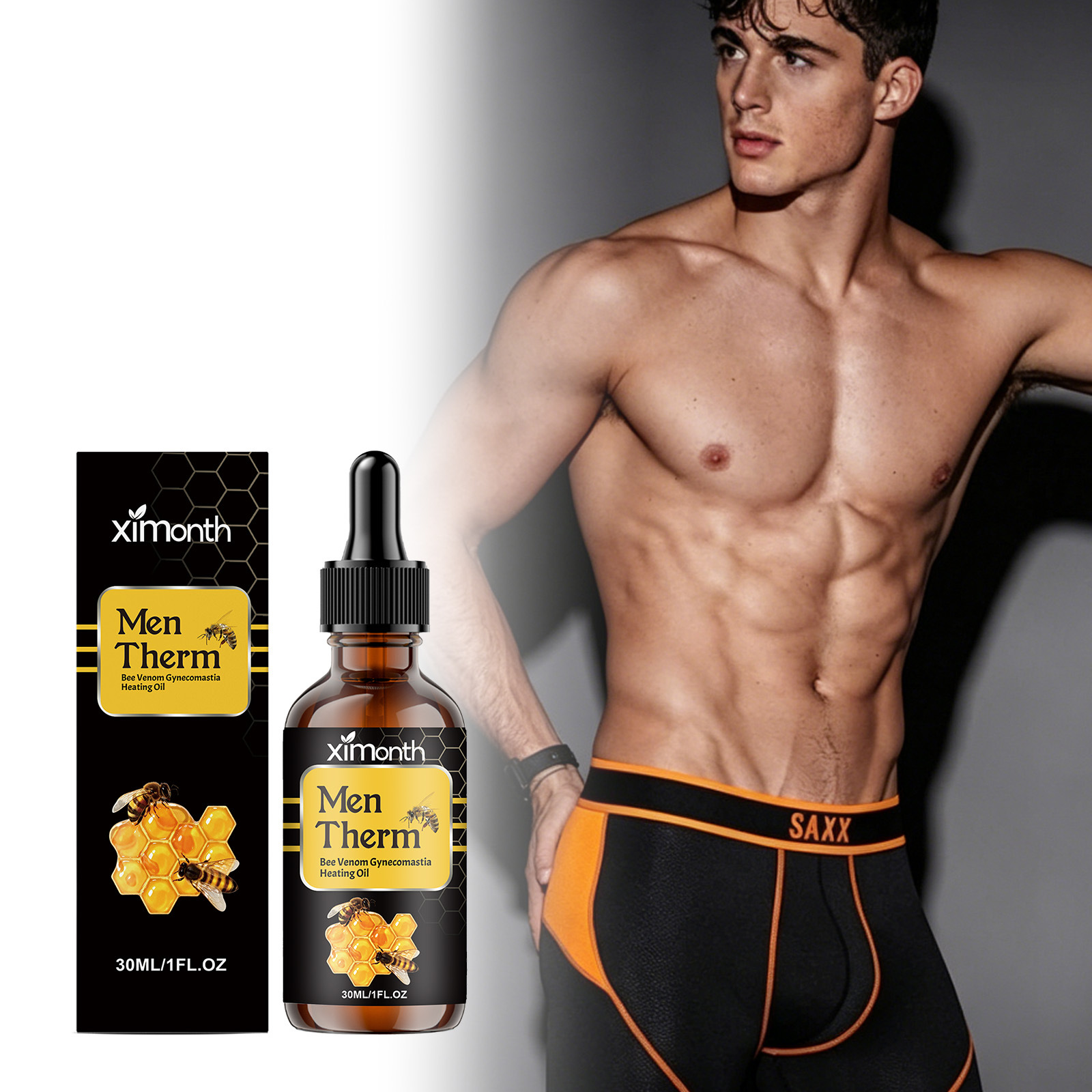 Body Oil - 30 ml Erkek Göğüs Şekillendirici Serum,